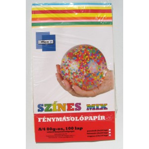 Sz.fénymásolópapír Office 21  A4 80g  MIX VEGYES SZÍNEK             10X10l 100lcsg