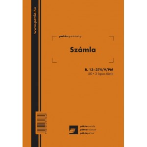 Számla Pátria 50x3 A5 álló  B.13-374VPM ***