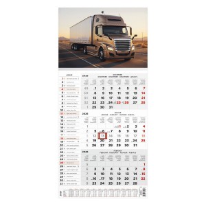 Speditőr naptár T077-006 29x62,8 2026 névnapokkal  KAMION képpel