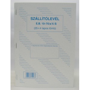 Szállítólevél A5 PR. 25x4  B.10-70V