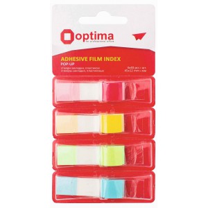 Jelölőcimke OPTIMA 12x45  műanyag  4 neon szín  160lap O25534