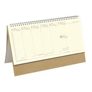 Asztali napt&aacute;r &aacute;ll&oacute; 32,5x15,5 2027 műbőr t&aacute;bl&aacute;val, chamois, b&eacute;zs  C051