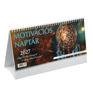 Asztali  MOTIV&Aacute;CI&Oacute;S NAPT&Aacute;R &aacute;ll&oacute; 29,7x13,8 2027 sz&iacute;nes grafik&aacute;kkal  T592P