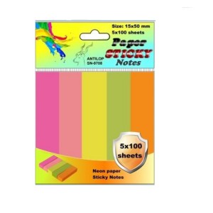 Jelölőcímke ANTILOP 15x50mm ,5x100 lap 5 neon szín  papír