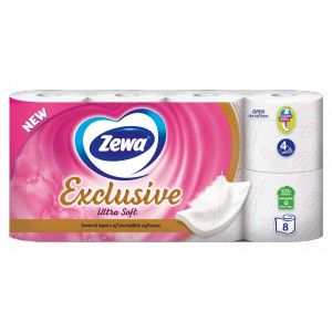 Eü.papír normál ZEWA Exclusive   Ultra Soft 8 tekercs 4 rétegű Pink