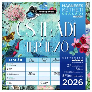 Falinaptár LIZZY hűtőmágneses  kéthetes 2026  ANYU CSALÁDI TERVEZŐJE Scrapbook syle