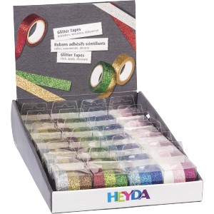 Ragasztószalag HEYDA dekor 15mmx3m glitter 4szín 3tekdob24dobdisp  203584378