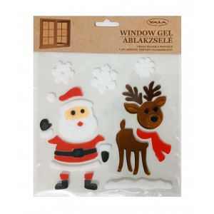 Ablakzselé  Mikulás és rénszarvas 25x20cm 312810