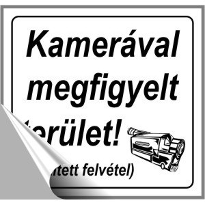 Matrica GUNGL kicsi Kamerával megfigyelt terület felirattal "A"