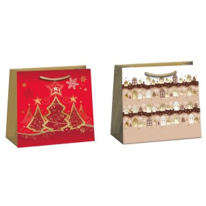 Dísztasak ARGUS 24x24x10,5 T6 Exclusive Lux karácsonyi vegyes  0869