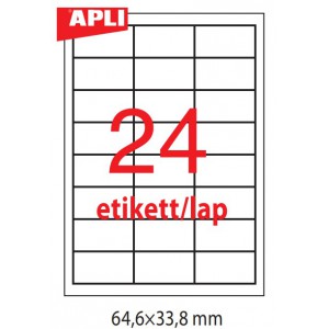Etikett címke APLI 64,6x33,8  időjárásálló 100lap  LCA12966