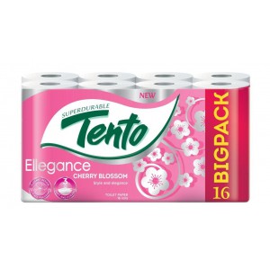 Eü.papír normál TENTO Ellegance 16 tekercs 3 rétegű  150laptek Cherry Blossom