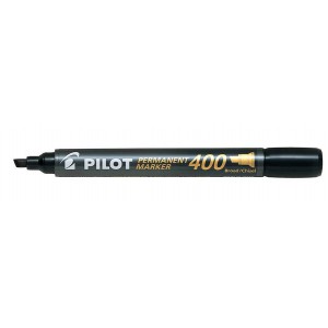 Marker permanent PILOT 400 vágott végű 4mm fekete