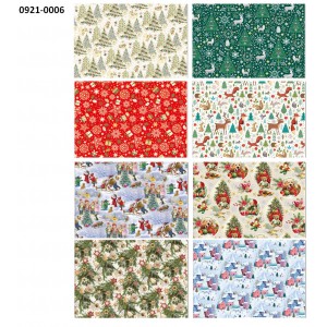 Díszcsomagoló ARGUS 70x100 tekercses ofszet karácsonyi mintás 2ívtek  0921-003,004,0005,0006
