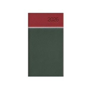 Zsebnaptár álló  TOPTIMER Y035 2026 YOUNG bordó-fehér-zöld