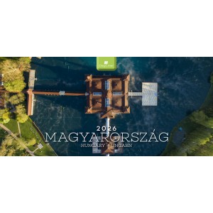 Képes asztali naptár normál 32X15 2026  MAGYARORSZÁG  fekvő PVC talp  bordó