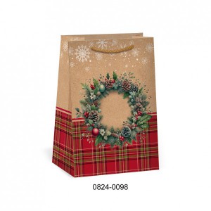 Dísztasak ARGUS 13x18x8 T2 NatúrEco karácsonyi vegyes  0824