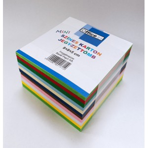 Tépőtömb OFFICE 21 Mini 8x8x5 200-225g-os kartonból színes