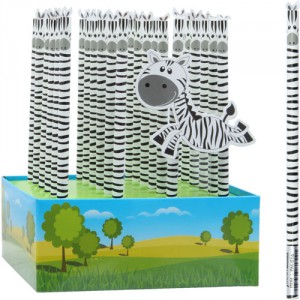 Grafit ceruza állatos 4D kerek  PM-016 zebra