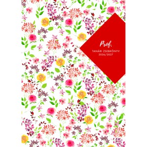 Tan&aacute;ri zsebk&ouml;nyv PROF tan&aacute;ri 202627 Kisvir&aacute;g mint&aacute;s f&oacute;li&aacute;zott pap&iacute;rbor&iacute;t&oacute;+aj&aacute;nd&eacute;k toll