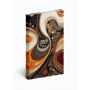 Zsebnapt&aacute;r &aacute;ll&oacute; REALSYSTEM 2027  90x165mm PICTURE absztrakt 69