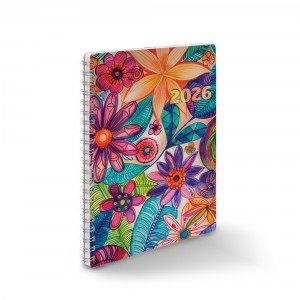 Heti agenda spirálozott REALSYSTEM A5  2026  akvarell 50