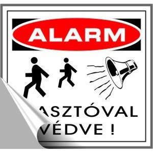 Matrica GUNGL kicsi Riasztóval védve! felirattal "A"