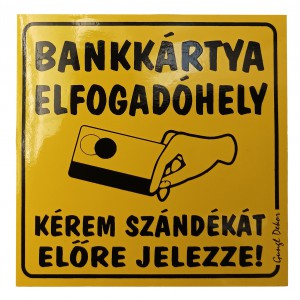 Matrica GUNGL Bankkártya elfogadóhely "B"