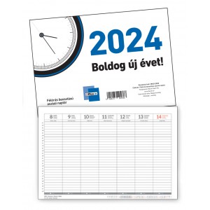 Asztali naptár  félórás beosztású hátlappal  A4 2024 általános