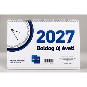 Asztali napt&aacute;r  OFFICE 21   f&eacute;l&oacute;r&aacute;s beoszt&aacute;s&uacute; h&aacute;tlappal  A4 2027 &aacute;ltal&aacute;nos