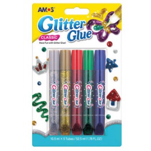 Ragasztó csillámos GLITTER Glue 5 metál színcsg  5x10,5ml