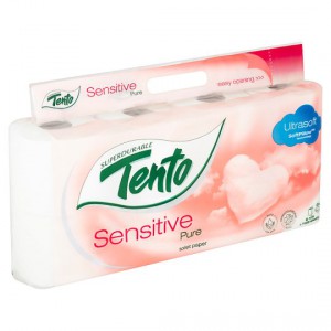 Eü.papír normál TENTO  8 tekercs 3 rétegű 142laptek Sensitive Pure