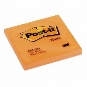 Öntapadós jegyzet POST-IT 654-NO 76X76 Neon orange 100lap