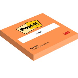&Ouml;ntapad&oacute;s jegyzet POST-IT 654-NO 76x76 100lap neon narancs