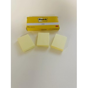 Öntapadós jegyzet POST-IT 653 51x38 100laptömb  3 tömbkisdoboz kanári sárga