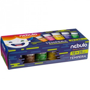 Tempera 12klt NEBULO tégelyes 25ml  NTF-25-12