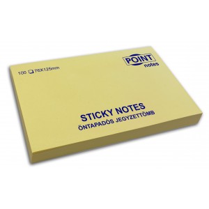 Öntapadós jegyzet QConnectPoint Notes  75x125 sárga   100lapos
