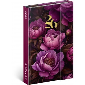 Heti agenda  REALSYSTEM  B6 2026 MAGNETIC Purple Flowers  35553