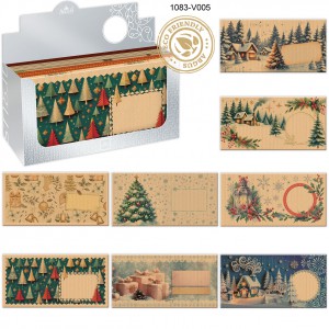 Boríték ARGUS LA4 karácsonyi mintával natur 120db doboz ár!  1083-V004, 1083-V005