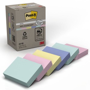 &Ouml;ntapad&oacute;s jegyzet minitorony POST-IT Green Line 653-1GBN 38x51 100lap 6 t&ouml;mb pasztell sziv&aacute;rv&aacute;ny