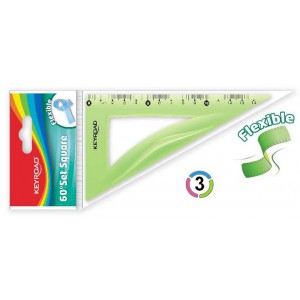 Vonalzó  KEYROAD KR970958 flexibilis 60 fokos 14cm vegyes 24bliszdob AF