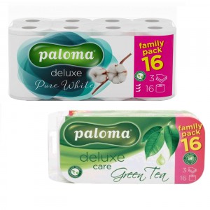 Eü.papír normál PALOMA Deluxe CarePure White 16 tekercs 3 rétegű