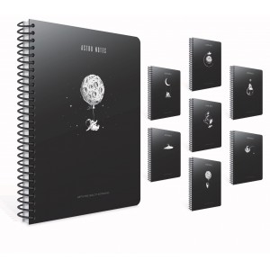 Spirálfüzet GIPTA Astro Notes A4 karton borítással 80 lapos vonalas 5407