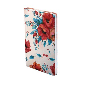 Heti agenda TOPTIMER J018 keskenyített A5 2026 JOY J107 piros