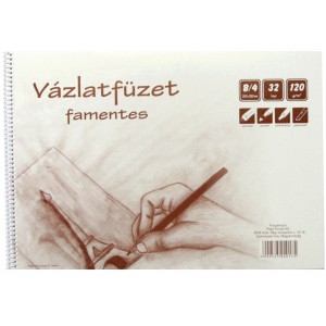 Vázlatfüzet B4-32 lapos famentes