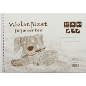 Vázlatfüzet B4-32 lapos félfamentes