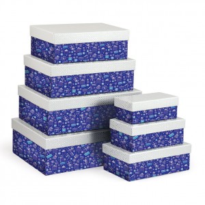 Díszdoboz ARGUS 7 db-os ezüst-kék dobozok  2500-8148