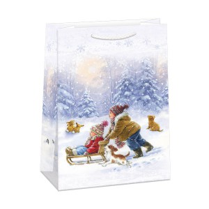 Dísztasak ARGUS 70x47x20 T18 Maxi karácsonyi karácsonyfa  0899-0459 szánkózás