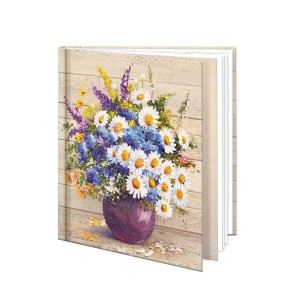 Emlékkönyv ARGUS  12,5x14,5 virágcsokor lila vázában  1431-80270376