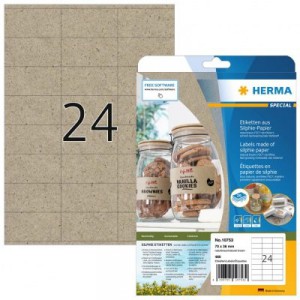 Etikett címke HERMA Silphie 70x36 20lap univerzális naturbarna  10753